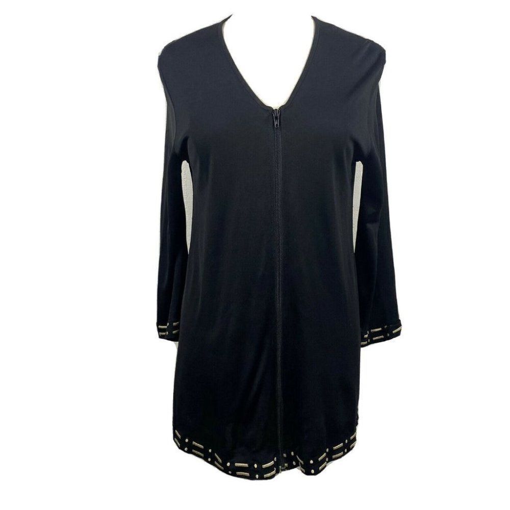 Fendi Maglia Cardigan 48 Womens Vintage Black Full Zip Logo Viscose V Neck